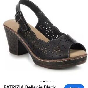 Patrizia Black Women's Wedge Sandals, Size 11
